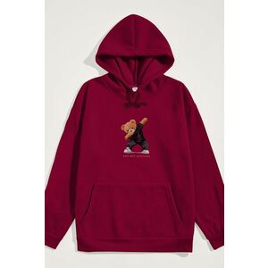 Mikina s Kapucí, Barva Bordó, s Potiskem Bad Boy Dubbing Teddy obraz