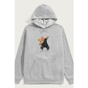 Mikina s Kapucí, Barva Šedá, s Potiskem Bad Boy Dubbing Teddy obraz