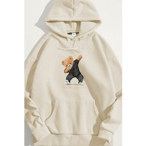 Mikina s Kapucí, Barva Ekru, s Potiskem Bad Boy Dubbing Teddy obraz