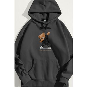 Mikina s Kapucí, Barva Železitě Šedá, s Potiskem Bad Boy Dubbing Teddy obraz