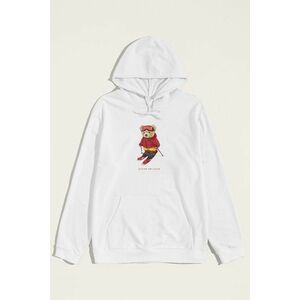 Mikina s Kapucí, Barva Bílá, s Potiskem Ski Club Teddy obraz