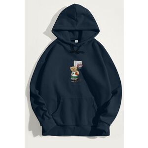 Mikina s Kapucí, Barva Modrá, s Potiskem Mr 34 Teddy obraz