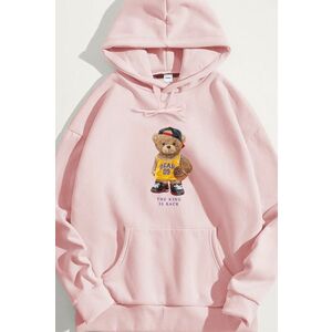 Mikina s Kapucí, Barva Růžová, s Potiskem Team Bear Teddy obraz