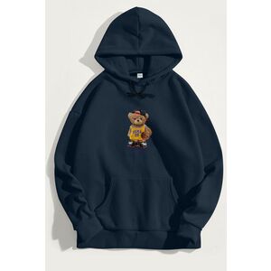 Mikina s Kapucí, Barva Modrá, s Potiskem Team Bear Teddy obraz