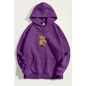 Mikina s Kapucí, Barva Fialová , s Potiskem Team Bear Teddy obraz