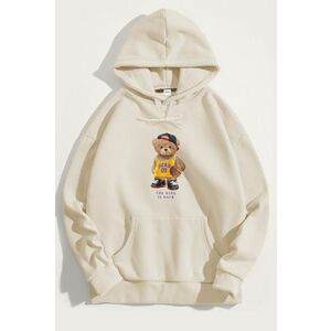 Mikina s Kapucí, Barva Ekru, s Potiskem Team Bear Teddy obraz