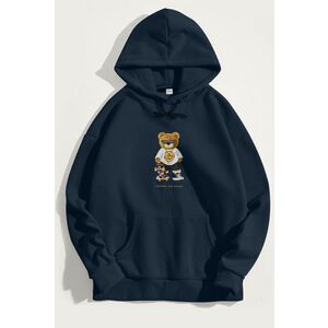 Mikina s Kapucí, Barva Modrá, s Potiskem No Rulez Teddy obraz