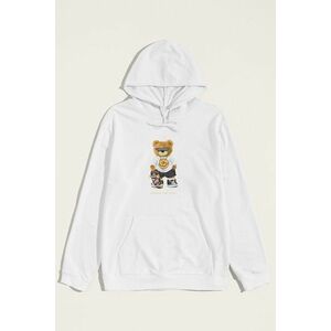 Mikina s Kapucí, Barva Bílá, s Potiskem No Rulez Teddy obraz
