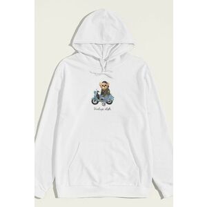 Mikina s Kapucí, Barva Bílá, s Potiskem Vintage Style Teddy obraz