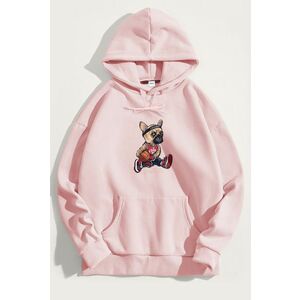 Mikina s Kapucí, Barva Růžová, s Potiskem Shot Maker Teddy obraz