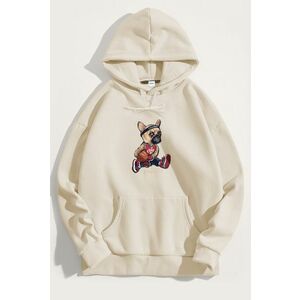 Mikina s Kapucí, Barva Ekru, s Potiskem Shot Maker Teddy obraz