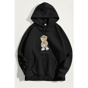 Mikina s Kapucí, Barva Černá, s Potiskem Way Too Cool Teddy obraz