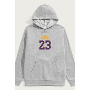 Mikina s Kapucí, Barva Šedá, s Potiskem King obraz