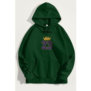 Mikina s Kapucí, Barva Zelená, s Potiskem King obraz