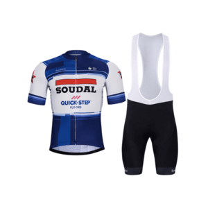 BONAVELO Cyklistický krátký dres a krátké kalhoty - SOUDAL QUICK-STEP 24 - bílá/černá/modrá obraz