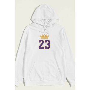 Mikina s Kapucí, Barva Bílá, s Potiskem King obraz