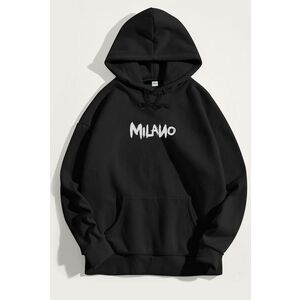 Mikina s Kapucí, Barva Černá, s Potiskem Milano Graffiti obraz