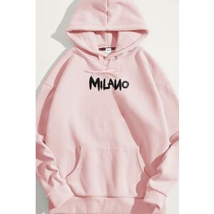 Mikina s Kapucí, Barva Růžová, s Potiskem Milano Graffiti obraz