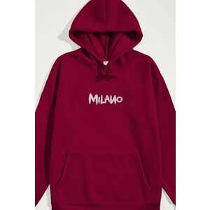 Mikina s Kapucí, Barva Bordó, s Potiskem Milano Graffiti obraz