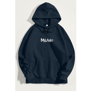 Mikina s Kapucí, Barva Modrá, s Potiskem Milano Graffiti obraz