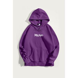 Mikina s Kapucí, Barva Fialová , s Potiskem Milano Graffiti obraz