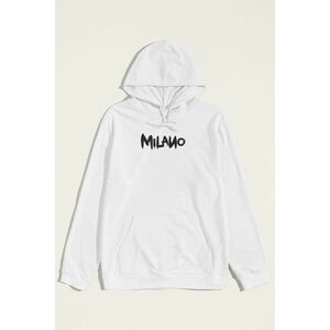 Mikina s Kapucí, Barva Bílá, s Potiskem Milano Graffiti obraz