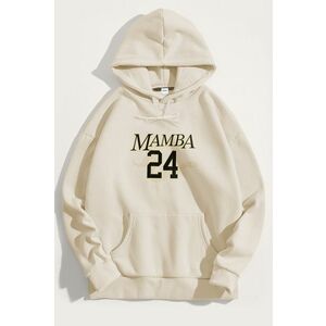 Mikina s Kapucí, Barva Ekru, s Potiskem Mamba 24 obraz