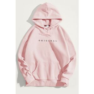 Mikina s Kapucí, Barva Růžová, s Potiskem Original obraz