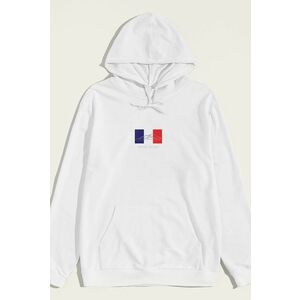 Mikina s Kapucí, Barva Bílá, s Potiskem Mont Blanc French Alps obraz