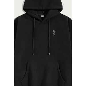 Mikina s Kapucí, Barva Černá, s Potiskem Golf Swing Logo obraz