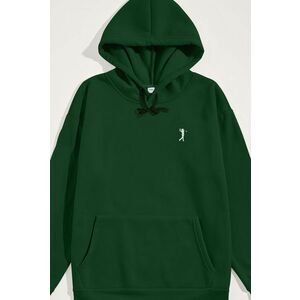 Mikina s Kapucí, Barva Zelená, s Potiskem Golf Swing Logo obraz