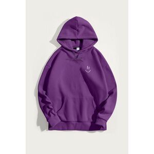 Mikina s Kapucí, Barva Fialová , s Potiskem Smiley Face obraz