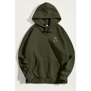 Mikina s Kapucí, Barva Khaki, s Potiskem Smiley Face obraz