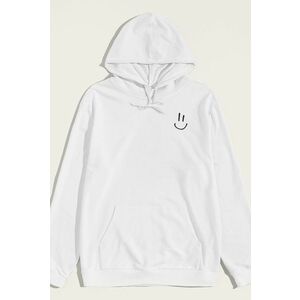 Mikina s Kapucí, Barva Bílá, s Potiskem Smiley Face obraz