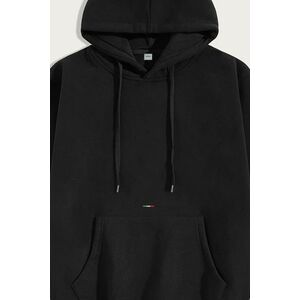 Mikina s Kapucí, Barva Černá, s Potiskem Italian Stripe Centered obraz