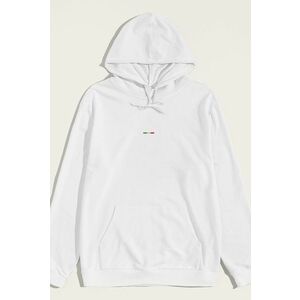 Mikina s Kapucí, Barva Bílá, s Potiskem Italian Horizontal Stripe obraz