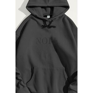Mikina s Kapucí, Barva Železitě Šedá, s Potiskem Nope obraz