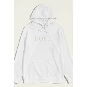 Mikina s Kapucí, Barva Bílá, s Potiskem Nope obraz