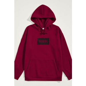 Mikina s Kapucí, Barva Bordó, s Potiskem Humble in Grey obraz