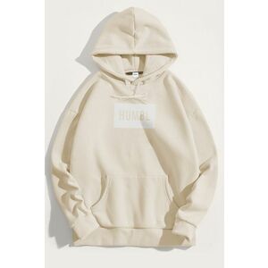 Mikina s Kapucí, Barva Ekru, s Potiskem Humble in Grey obraz