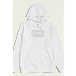 Mikina s Kapucí, Barva Bílá, s Potiskem Humble in Grey obraz