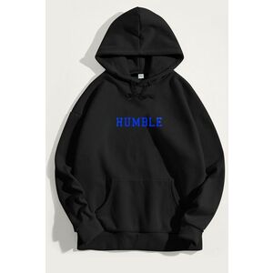 Mikina s Kapucí, Barva Černá, s Potiskem Humble Print obraz