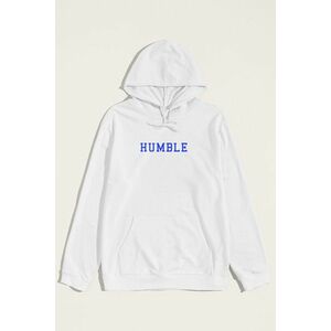 Mikina s Kapucí, Barva Bílá, s Potiskem Humble Print obraz