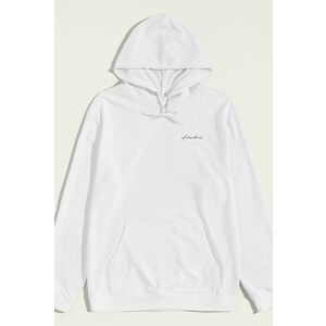 Mikina s Kapucí, Barva Bílá, s Potiskem Hedrix Logo Yellow obraz