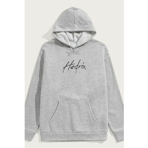 Mikina s Kapucí, Barva Šedá, s Potiskem Hedrix Logo Grey obraz