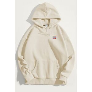 Mikina s Kapucí, Barva Ekru, s Potiskem Norwegian Flag Minimal obraz