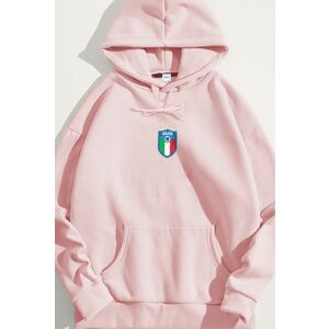 Mikina s Kapucí, Barva Růžová, s Potiskem Calcio obraz