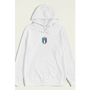 Mikina s Kapucí, Barva Bílá, s Potiskem Calcio obraz
