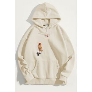 Mikina s Kapucí, Barva Ekru, s Potiskem Champion Mindset Teddy obraz