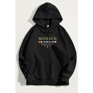 Mikina s Kapucí, Barva Černá, s Potiskem Monte Carlo obraz